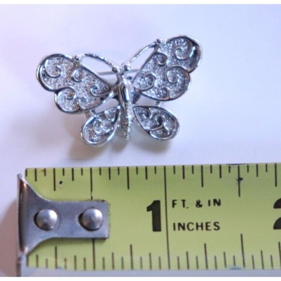 Gerrys Butterfly Brooch VTG Vintage Signed Silver Tone Filigree - Picture 3 of 3